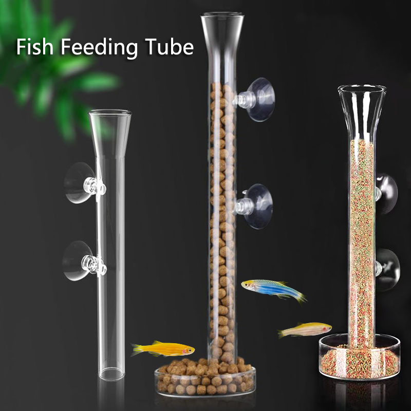 Aquarium Fish Price - Cam akvaryum besleyici tüp çanak şeffaf