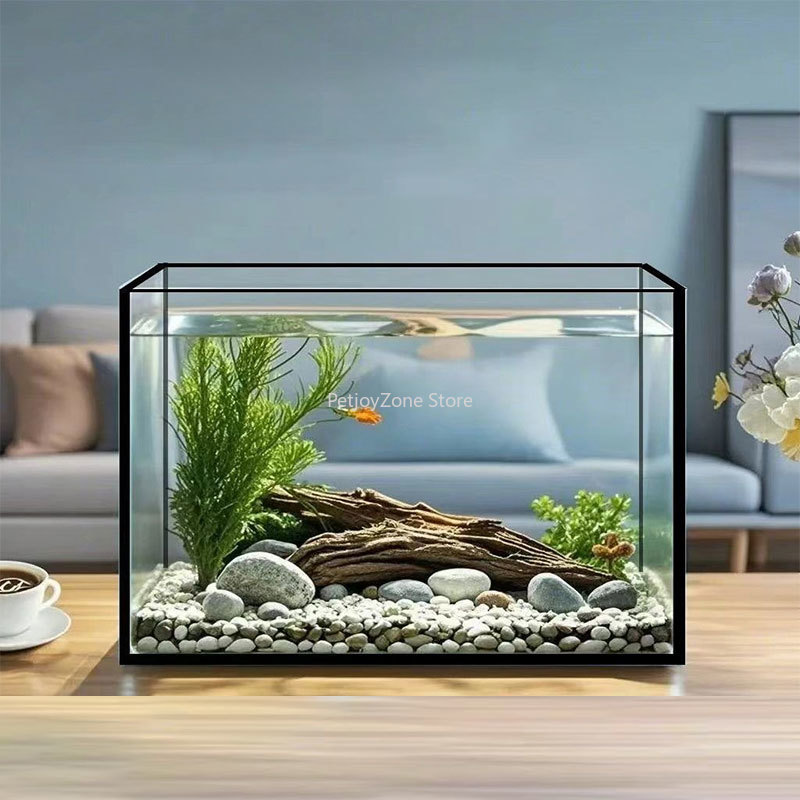 Aquarium Fish Keeping - Ultra Şeffaf Büyük Dikdörtgen Cam Akvaryum