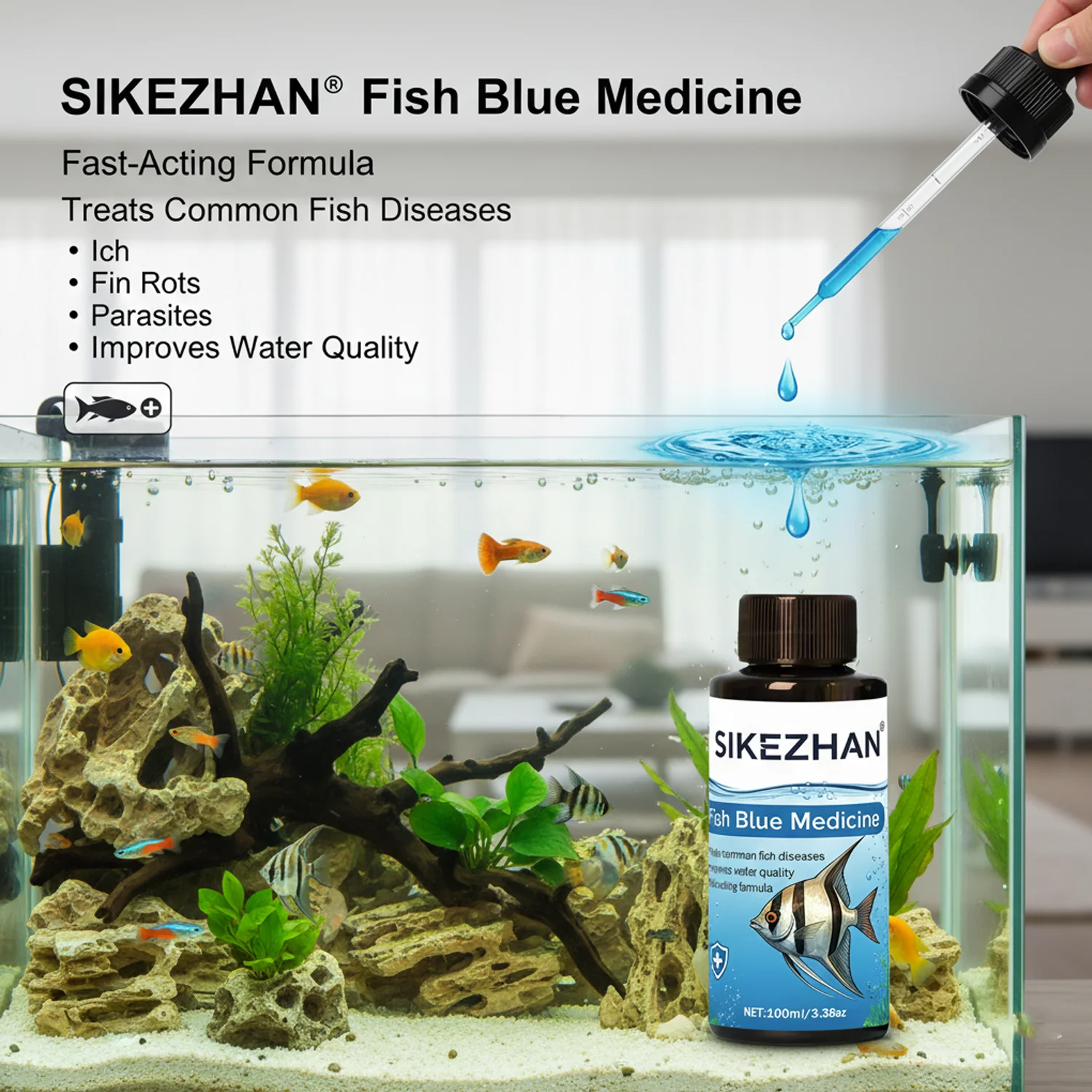 500 ml Metilen Mavi Solüsyon A - Aquarium Fish Medicine incelemesi ve fiyatı